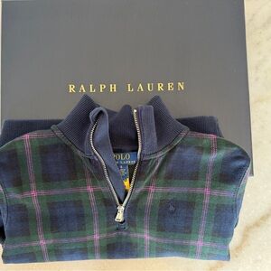 Polo Ralph Lauren Girls Size 6 Plaid Quarter Zip Pullover